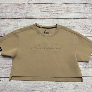Alphalete Woman’s  ELMTS Short SLEEVE Crop Size Small, Tan